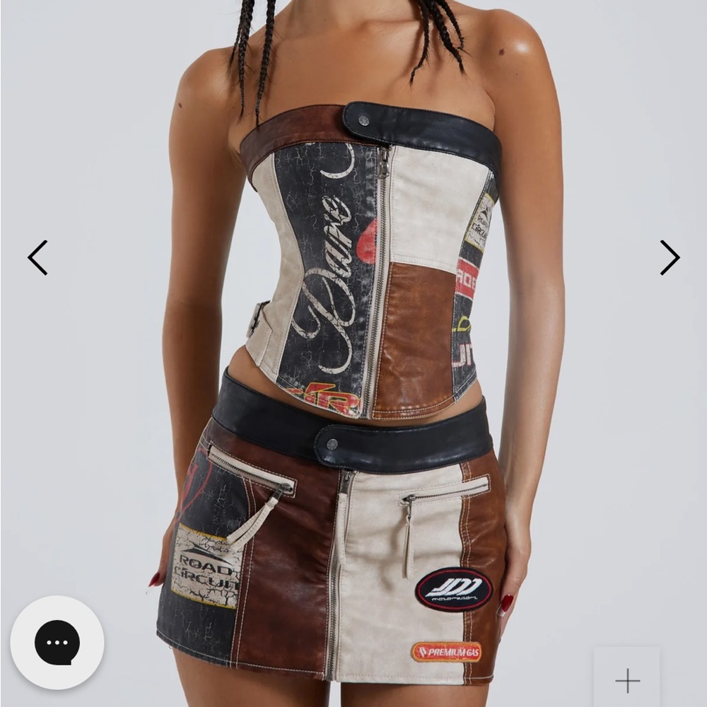 DAYTONA VEGAN LEATHER CORSET TOP Jaded London